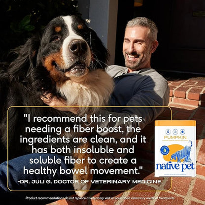 Native Pet Dog Calming Chews (60 Chews) & Organic Pumpkin for Dogs (8 oz.) - Melatonin for Small, Medium, Large Dogs and All-Natural, Organic Fiber Pumpkin Powder for Dogs