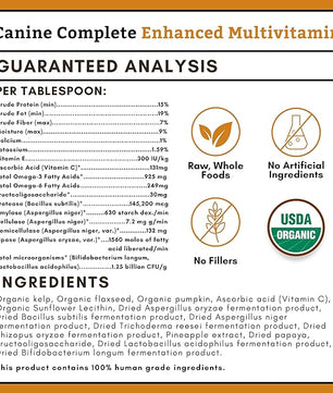 Wholistic Pet Organics Canine Complete - Dog Multivitamin Powder - 1 Lb - Daily Dog Vitamins and Supplements for Homemade Food - Immune System, Skin, Coat & Overall Health - Small and Large Breed