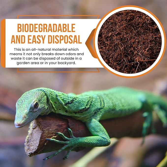 Compressed Coconut Fiber Substrate, 1.4 lb. Bricks, Natural Husk Terrarium Bedding, Reptiles, Frogs, Snakes, or Tortoise, Odor and Waste Absorbent Compostable, 5 Pack