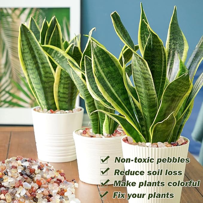 Halatool Crystal Pebbles 8 LB Bulk Bag 0.27"- 0.79" Natural Landscaping Pebbles Aquarium Gravel Decorative Polished Stone Suitable for Plants Home Decoration DIY Handmade Fish Tanks Vase Filler