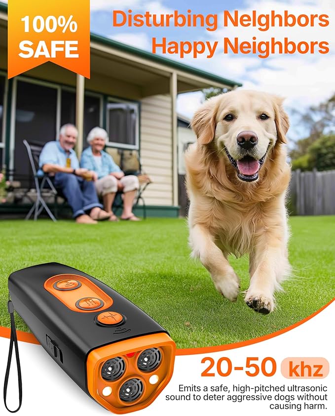 Dog Barking Deterrent Devices, 2025 Upgraded 3X Sonic Ultrasonic Bark Stopper,Rechargeable Dog Barking Silencer, Safe & Effective Portable Anti Barking Device for Dogs Indoor Outdoor Use