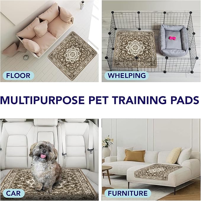 Washable Pee Pads for Dogs - Super Absorbent Reusable Puppy Training Pads - 100% Waterproof, Leak-Proof & Non-Slip Whelping Pads for Pet Housebreaking
