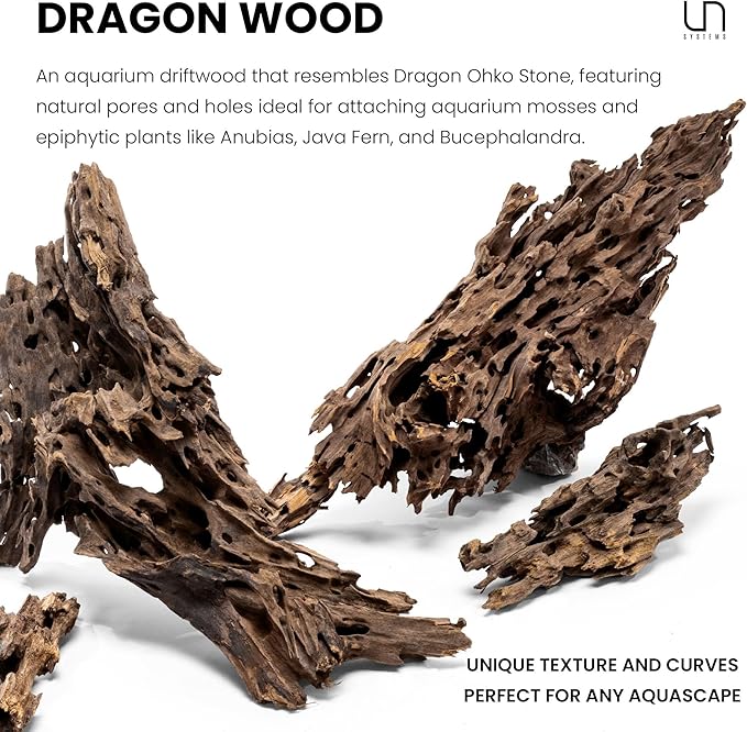 Ultum Nature Systems Driftwood - Dragon Drift Wood for Fish Tank, Planted Tank, Terriarium, Paludarium - Versatile Natural Driftwood Decor, Events Wood Centerpiece - Dragon Wood, XL 18-24", 5 Pack