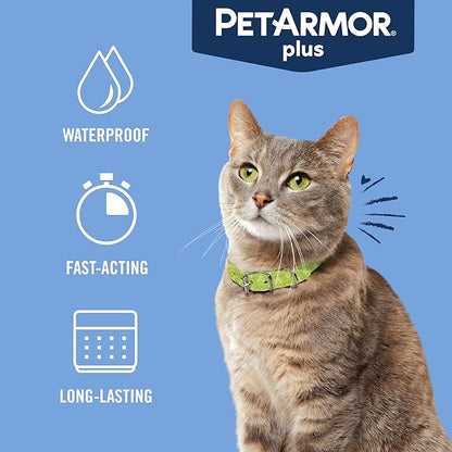 PetArmor Plus Flea and Tick Prevention for Cats over 1.5 lbs, Cat Flea and Tick Treatment, 6 Doses, Waterproof Topical, Fast Acting