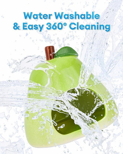 BUCATSTATE Hamster Hideout Ceramic, Pear Shape Hamster House and Habitats Cool Bed, Ideal for All Season Dwarf Hamster, Gerbil, Mice, Golden Bear (Green-Large)