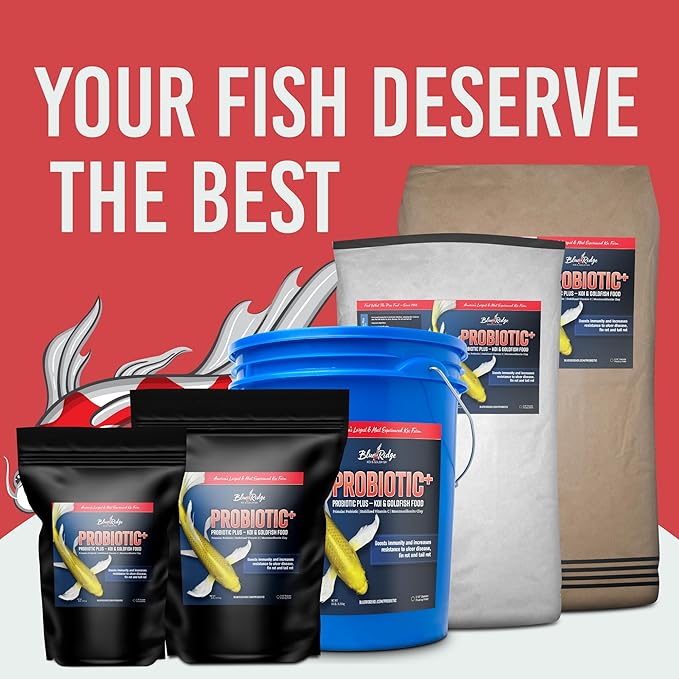 Blue Ridge Fish Food [50lb], Probiotic Plus 3/16" Floating Pellet, Koi and Goldfish