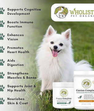 Wholistic Pet Organics Canine Complete - Dog Multivitamin Powder - 8 Oz - Daily Dog Vitamins and Supplements for Homemade Food - Immune System, Skin, Coat & Overall Health - Small and Large Breed