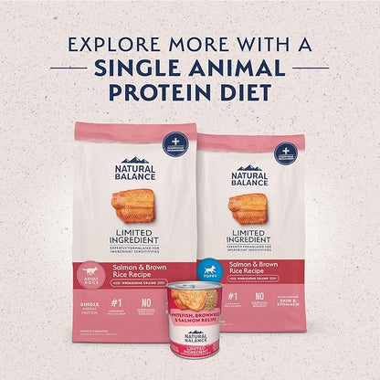 Natural Balance Limited Ingredient Adult Dry Dog Food with Healthy Grains, Salmon & Brown Rice Recipe, 4 Pound (Pack of 1)