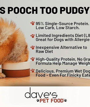 Dave's Pet Food Grain Free Wet Dog Food (95% Turkey & Turkey Liver), Made in USA Single-Source Protein, Limited Ingredients, 12.5 oz Cans (12 Pack)