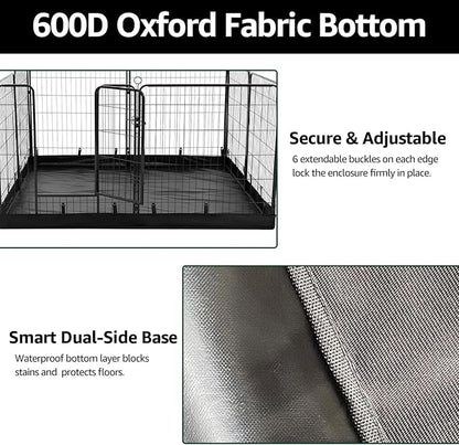 PJYuCien Dog Playpen Plus Storage Bag, 32" H 8 Panels Puppy Pen with Square Bottom, Heavy Duty Dog Fence for Puppies/Small Dogs