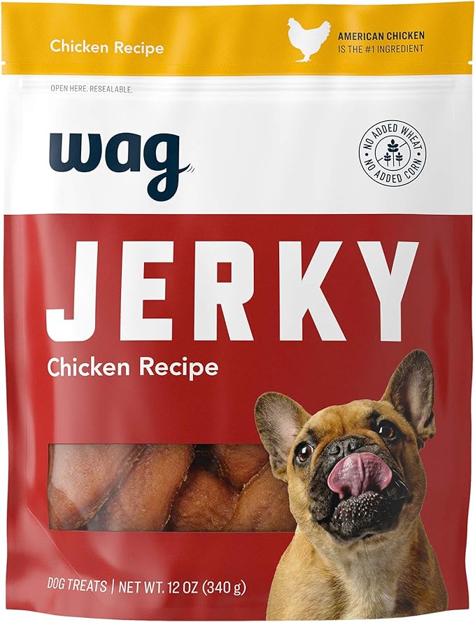 Amazon Brand - Wag Soft & Tender American Jerky Dog Treats – Chicken Recipe (12 oz)