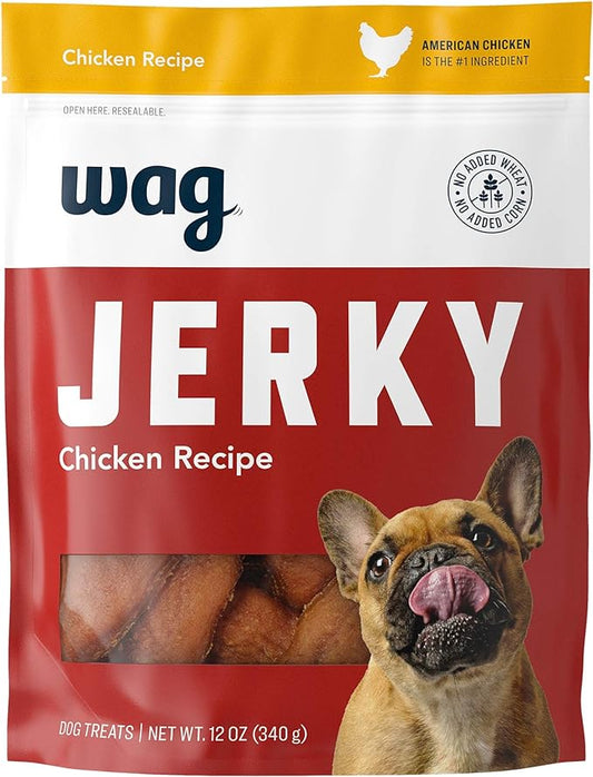 Amazon Brand - Wag Soft & Tender American Jerky Dog Treats – Chicken Recipe (12 oz)