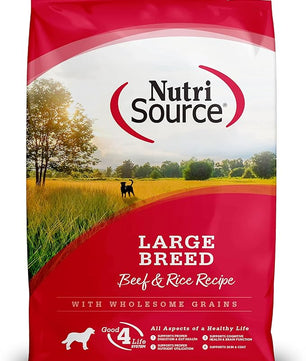 NutriSource Dry Dog Food for Large Breeds, Beef and Rice, 26LB