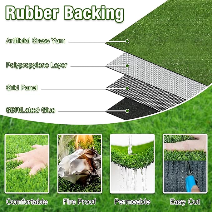 GLOBREEN Grass Pad for Dog Large Size - 2FTx6FT, Dog Potty Training Turf, Indoor Outdoor Pets Pee Fake Grass for Balcony Patio Yard