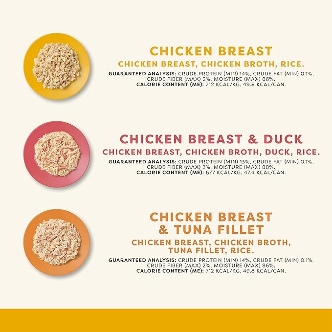 Applaws Natural Wet Canned Cat Food, Limited and Natural Ingredients, High Protein with No Artificial Additives, Chicken Selection Variety Pack in Broth (12 x 2.47oz Cans)