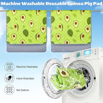 2 Pack Guinea Pig Bedding, Washable Guinea Pig Cage Liner Reusable Guinea Pig Mat Waterproof Guinea Pig Bedding Super Absorbant Guinea Pig Pee Pads