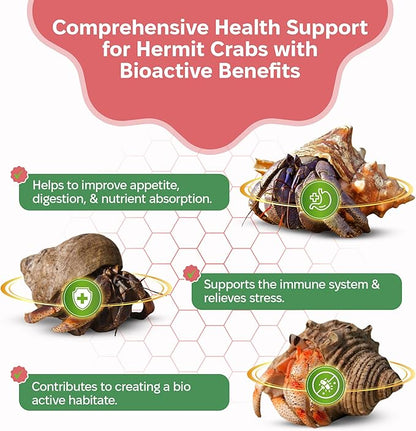 Probiotic Supplement for Hermit Crabs – 5 Billion CFU/g for Bioactive Tank Support – Gut Health and Substrate Booster – Made in USA – Safe Beneficial Bacteria for Crabitats