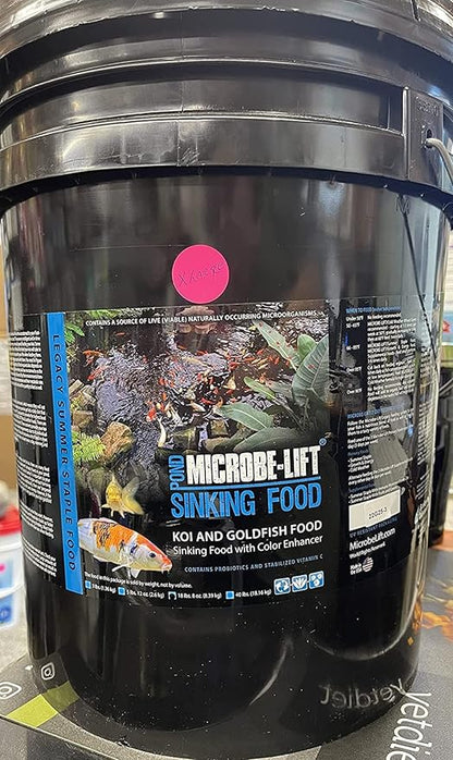 MICROBE-LIFT Sinking Fish Food Pellets for Ponds, Water Gardens, and Fountains, for Live Goldfish and Koi, 18.5 Pounds