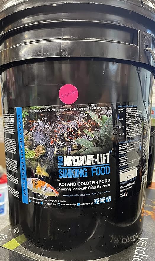 MICROBE-LIFT Sinking Fish Food Pellets for Ponds, Water Gardens, and Fountains, for Live Goldfish and Koi, 18.5 Pounds