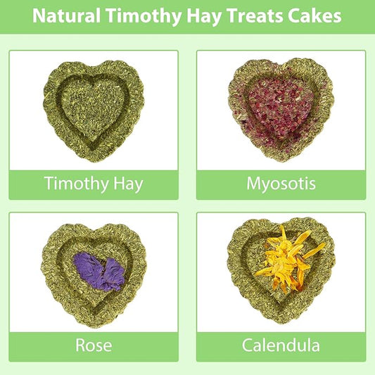 40PCS Timothy Hay Treats Bunny Rabbit Toys for Boredom, Handmade Guinea Pig Chew Treats Toys, Chinchilla Chews for Teeth Small Animals Hamster Rat Gerbil