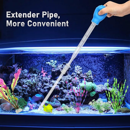 5 in 1 Aquarium Coral Feeder Kit, Luxiv 2 Pcs 60ml and 30ml Aquatic Reef Feeding Dropper with 10in Extender Pipe, 2 Pcs Stainless Steel Straight and Curved Aquarium Tweezers for Feeding Tong (Silver)