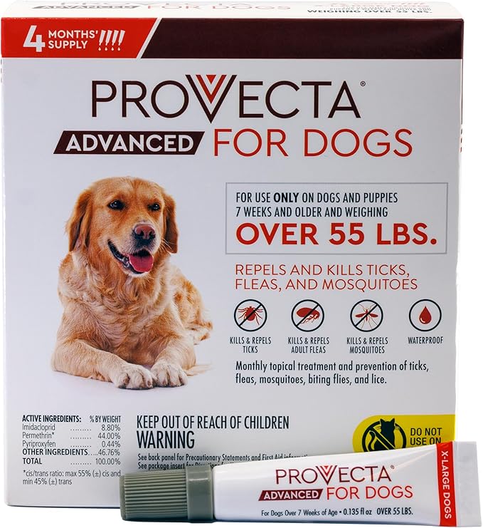 Provecta® Advanced for Dogs (XL) Over 55 lbs – 4 Mos/Box