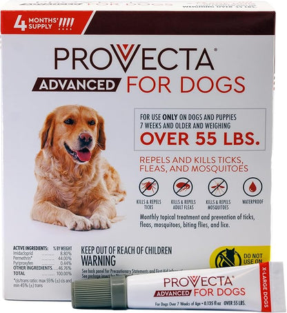 Provecta® Advanced for Dogs (XL) Over 55 lbs – 4 Mos/Box