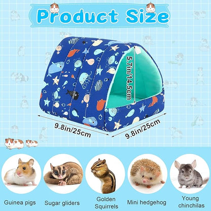 UPINS 2 Pack Guinea Pig Bed, Guinea Pig Hideout Washable Small Animal House Cage Accessories for Dwarf Rabbits Chinchillas Hamsters Hedgehogs Ferrets Bearded Dragons and Rats
