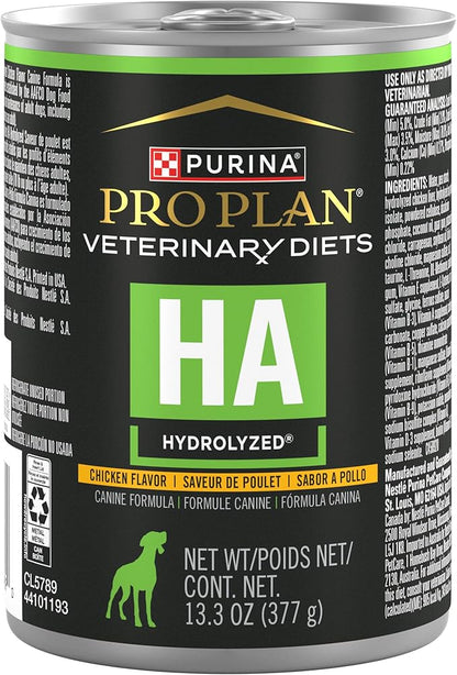 Pro Plan Veterinary Diets Purina HA Hydrolyzed Chicken Flavor Canine Formula Adult Wet Dog Food - (Pack of 12) 13.3 oz. Cans