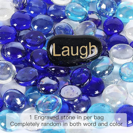 5LB Fire Glass Beads Flat Glass Marbles for Outdoor Fire Pit and Fireplace, Glass Gemstones for Vase Filler, Aquariums, Hydroponics Plants, Home Decor and Christmas DIY Craft, Blue Mixed