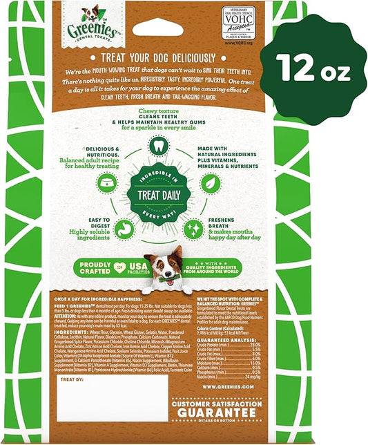 Greenies Petite Dental Dog Treats, Gingerbread Flavor, Limited Edition, 12 oz. Pack (20 Treats)