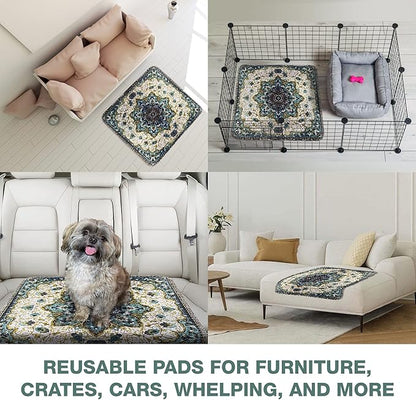 Washable Pee Pads for Dogs - Super Absorbent Reusable Puppy Training Pads - 100% Waterproof, Leak-Proof & Non-Slip Whelping Pads for Pet Housebreaking