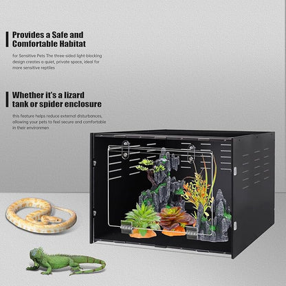 25 Gallon Reptile Tank 24"x16"x16" – PVC Reptile Enclosure Terrarium for Leopard Gecko, Ball Python, Bearded Dragon, and Snake Habitat Setup