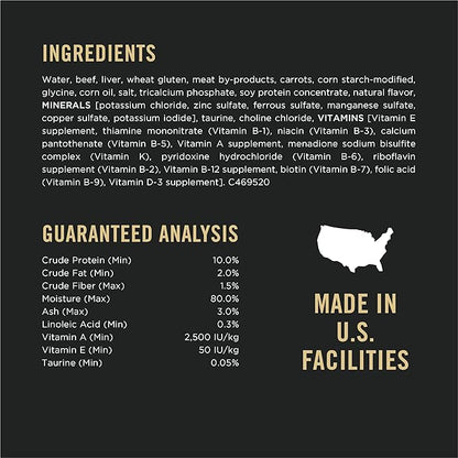 Purina Pro Plan High Protein Cat Food Wet Gravy, Beef and Carrots Entree - (Pack of 24) 3 oz. Pull-Top Cans