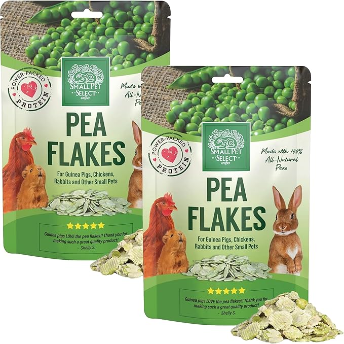 Small Pet Select - Pea Flakes, Treats for Rabbit Bunny, Guinea Pig, Chickens, Bunny, Hamster, and Other Small Pets, 2 lb (Two Pack, 1lb)