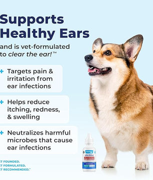 Vetnique Oticbliss Cat & Dog Ear Infection Treatment Drops - with 1% Hydrocortisone & MicroSilver BG for Dog Ear Infections - Vet Recommended Cat & Dog Ear Cleaner for Itchy Ear Relief