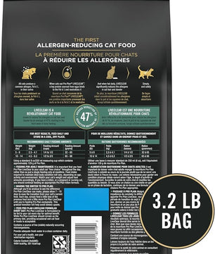 Purina Pro Plan Allergen Reducing, Sensitive Skin & Stomach, High Protein Cat Food, LIVECLEAR Turkey and Oatmeal Formula - 3.2 lb. Bag