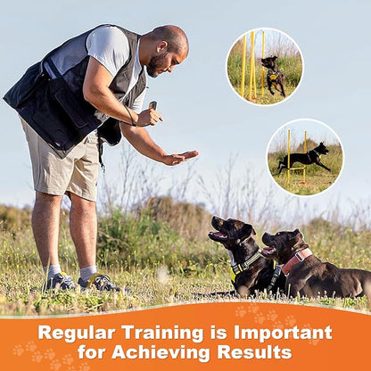 Dog Bark Deterrent Devices, Rechargeable Ultrasonic Anti Barking Device for Dogs, Dog Bark Control Devices 50FT Range Safe for Dogs & Human Portable Indoor Outdoor, Dog Training & Behavior Aids