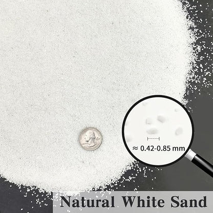 5 lbs Aquarium White Sand, 0.4-0.8 mm Aquarium Substrate for Fish Tank. Decorative Sand for Fish Tank, Paintings, Plants Potted, Fire Pits, Candle, Vase and Crafts