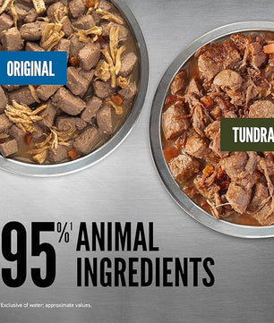 ORIJEN Real Meat Shreds Wet Dog Food Variety Pack: Tundra + Original Recipes 12.8oz Cans (6 Count, 3 of Each)