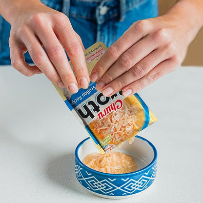 INABA Churu Broth for Cats, Side Dish Pouch, 1.4 Ounces per Pouch, 12 Pouches, Chicken Variety