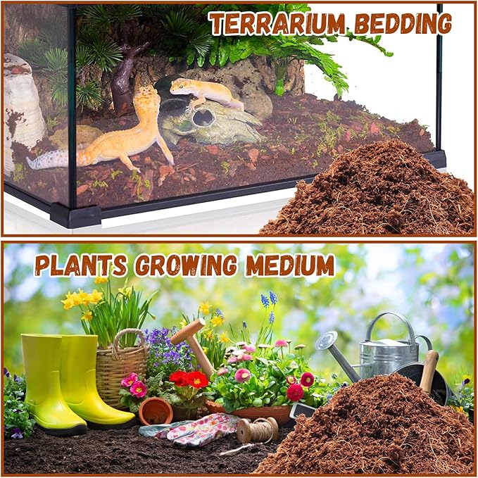 Legigo 6 Pack Compressed Coconut Fiber Substrate - 100% Organic Coconut Fiber Brick Bedding for Reptiles, Natural Coco Husk Substrate Terrarium Bedding for Snake, Hermit Crabs, Frogs, Tortoise, Gecko