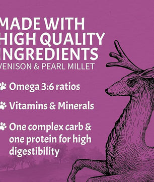 Canine Caviar - Leaping Spirit: Venison & Pearl Millet Alkaline Dry Dog Food, Limited Ingredients, Gluten-Free, Based on Science & Research, Veterinary Alternative Diet (11 Pound Bag)