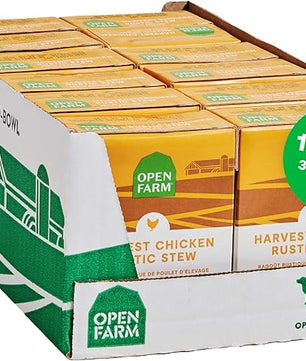 Open Farm Rustic Stews Wet Dog Food, Grain-Free, Complete & Balanced with Human-Grade Ingredients, Humanely-Raised Meat & Bone Broth, Harvest Chicken Recipe, 12.5oz Packs (Case of 12)