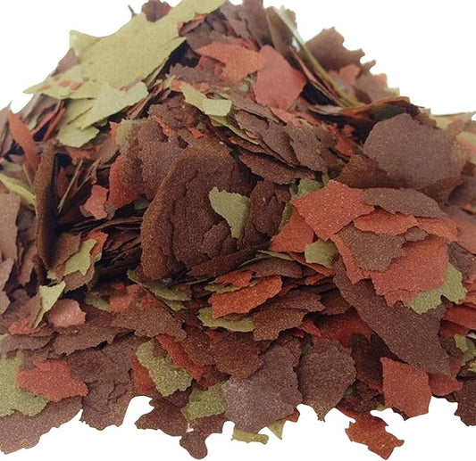 Aquatic Foods Inc. Flakes - 45% California Blackworm & Cichlid GRO Flake Mix for Discus, Cichlids, Tetras, Guppies, Live Bearers, All Community Tropical Fish - Premium AF Flakes - 1-lb