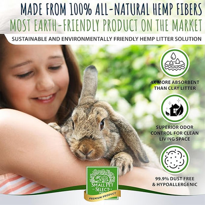 Small Pet Select - Hemp Pelleted Bedding, Non-Clumping, Biodegradable Animal Bedding, Eco Friendly Odor Control for a Rabbits, Hamsters, Guinea Pigs, and Other Small Pets, 20 lb