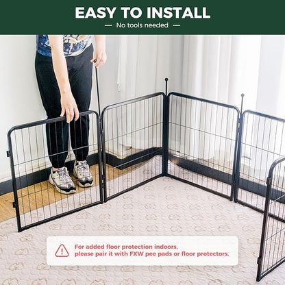 FXW Rollick Unleashed Dog Playpen for Indoor, Yard, RV Camping, 24 inch 32 Panels for Small and Puppy Dogs, Black│Patented