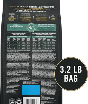 Purina Pro Plan LiveClear Dry Cat Food for Kittens Cat Allergen Reducer Chicken and Rice Formula - 3.2 lb. Bag