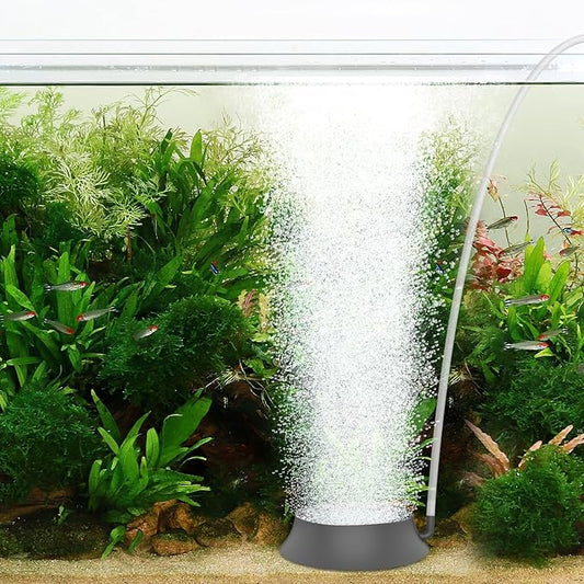 hygger Aquarium Air Stone, Fish Tank Bubbler Aerator with Stainless Steel Base, Oxygen Diffuser for Nano Air Pumps Hydroponics Small Ponds and Fish Tanks
