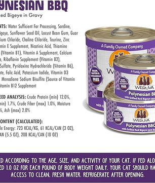 Weruva Classic Cat Food, Polynesian BBQ with Grilled Red Bigeye in Gravy, 3oz Can (Pack of 24)